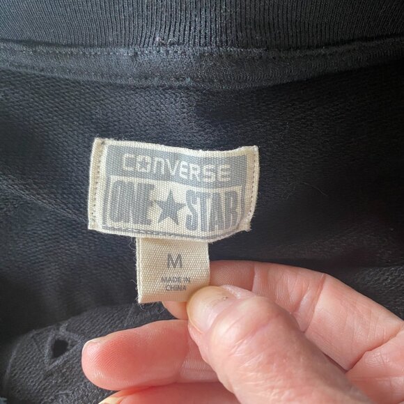 Converse One Star women's medium black short sleeve stretchy pullover top casual - Picture 8 of 10